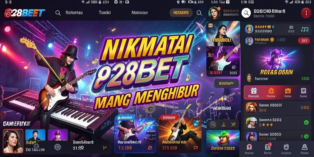 Screenshot 828BET menampilkan pengguna menikmati permainan musik dengan antarmuka yang menarik.