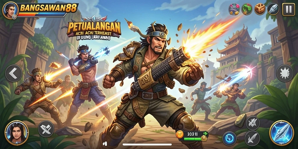 Gameplay mendebarkan BANGSAWAN88 saat perang melawan musuh.