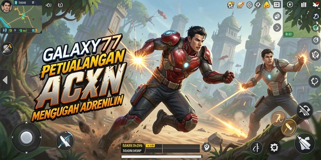 Screenshot menampilkan pertarungan action yang mendebarkan di GALAXY77.