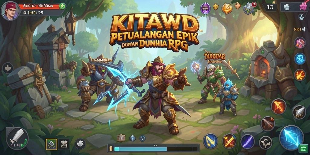 Screenshot dari KITAWD menunjukkan aksi seru dalam pertempuran RPG.