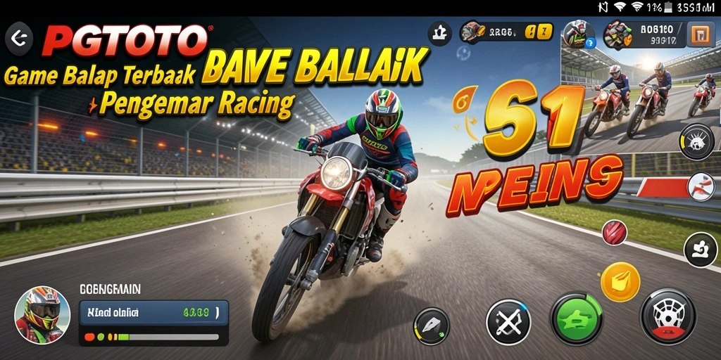 Screenshot PGTOTO yang menunjukkan aksi balapan menegangkan.