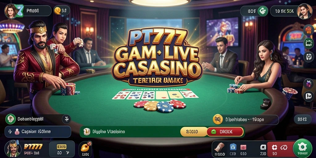 Tampilan gameplay Live Casino yang seru dan interaktif di PT777.