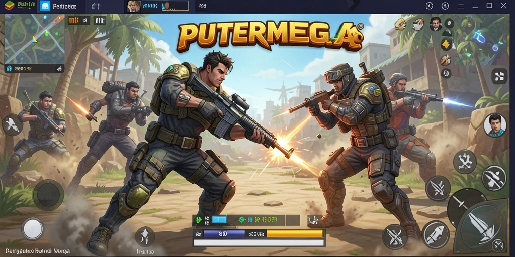 Tampilan seru gameplay PUTERMEGA dengan aksi Battle Royale yang intens.