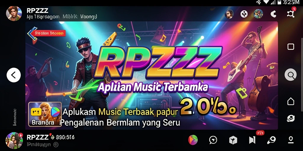Tampilan utama gameplay RPZZZ yang memikat dengan berbagai alat musik.