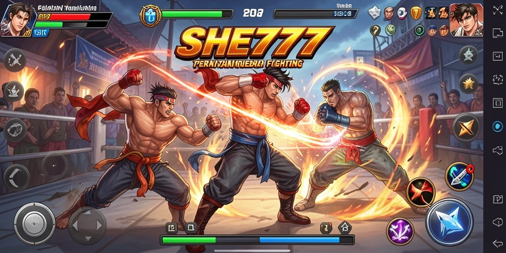 Tampilan seru gameplay <strong>SHE777</strong> dalam pertarungan yang menegangkan.