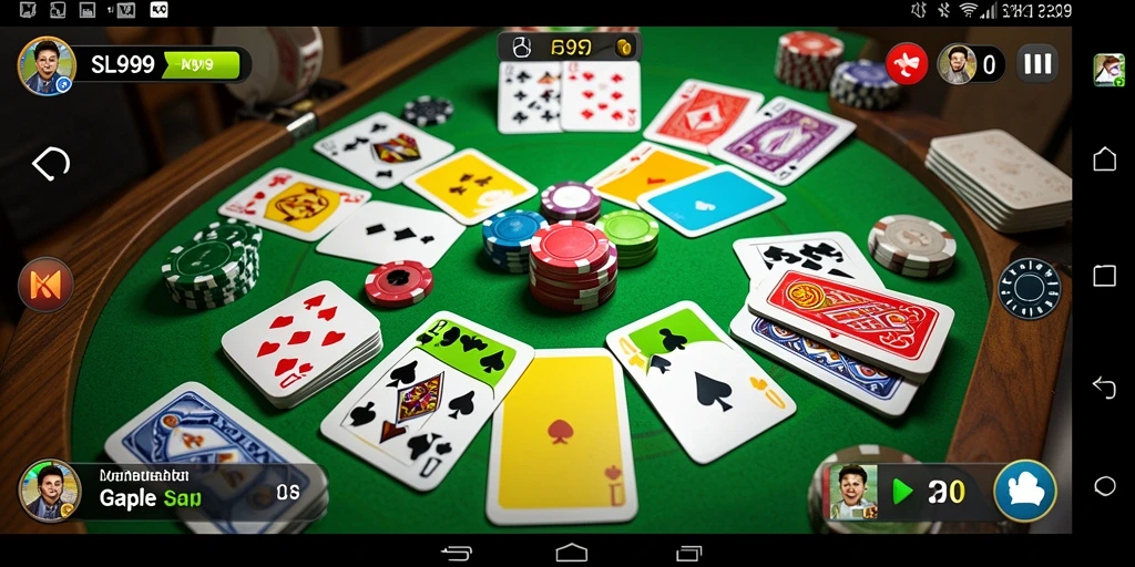 Screenshot SL999 menampilkan gameplay Gaple yang seru dan interaktif.