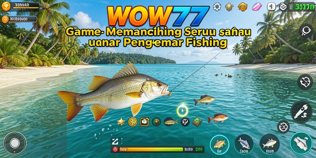 Screenshot WOW77 menampilkan aksi memancing yang mendebarkan dan pemandangan indah.