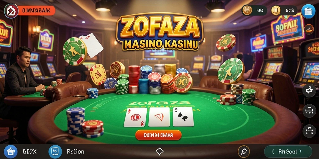 Screenshot permainan ZOFAZA menampilkan aksi seru di kasino virtual.